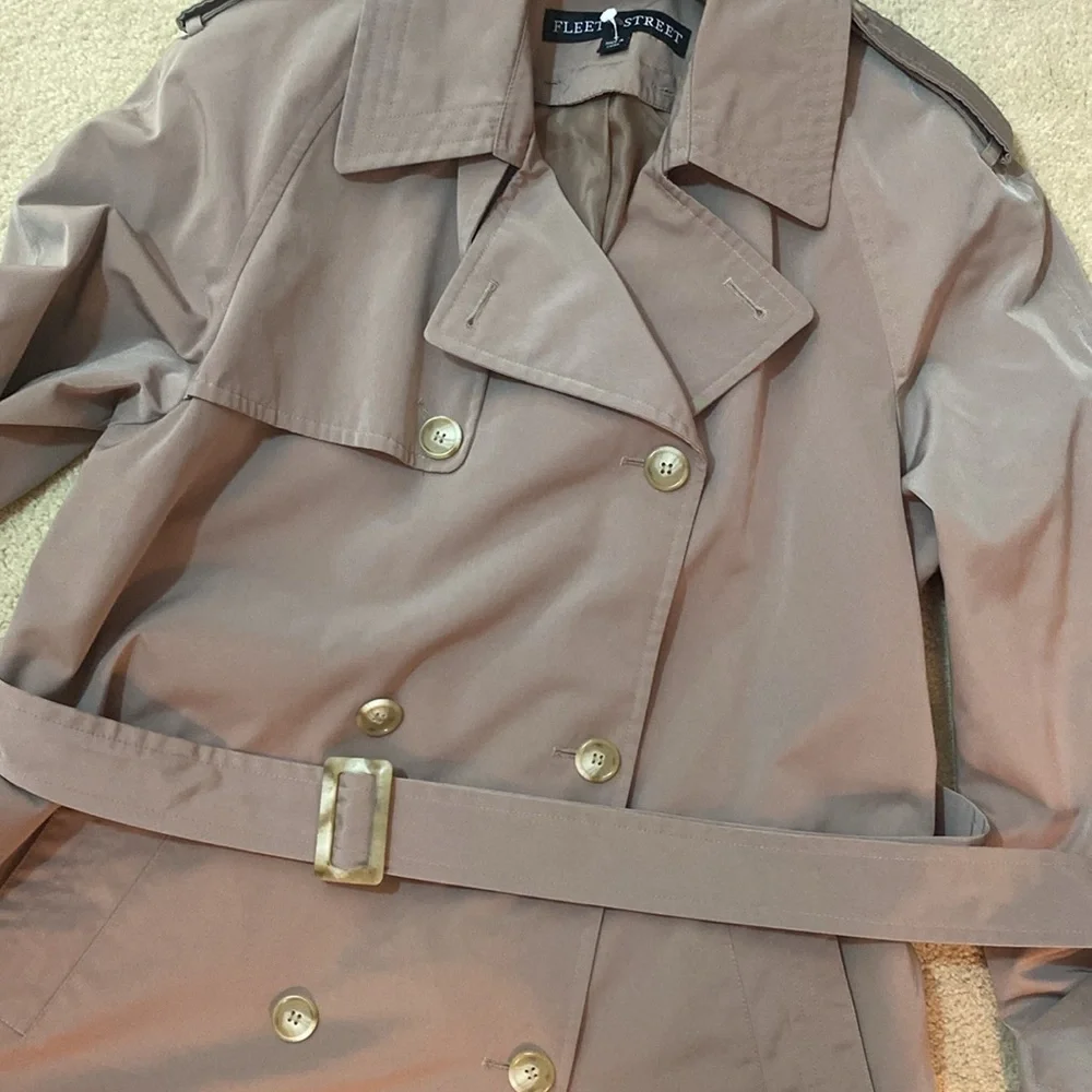 Vintage Fleet Street Trench coat raincoat size 14 belted - Picture 10 of 14
